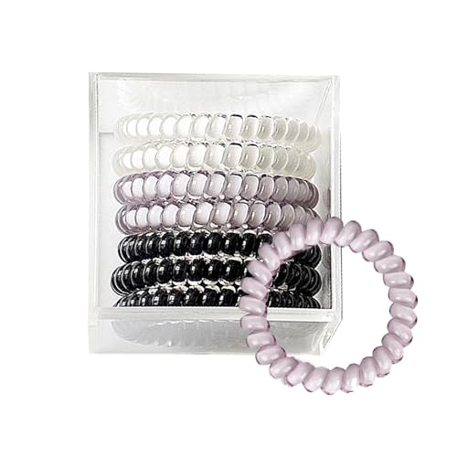 Spiral-Haargummis für Damen und Mädchen – High-End-Haar-Accessoires, durchscheinende Haar-Accessoires, langlebige und elegante bunte Bänder, Telefonkabel-Haargummis, hochwertige kristalline Halter von NANABY