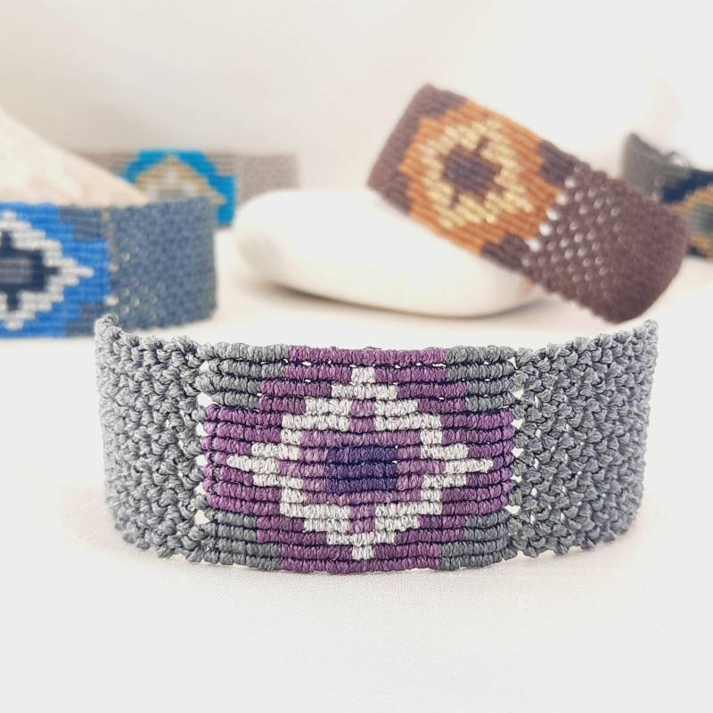 Diamant-Augen-Makramee-Armband Wasserdichte Faserkunst von NANAKOSMIDI