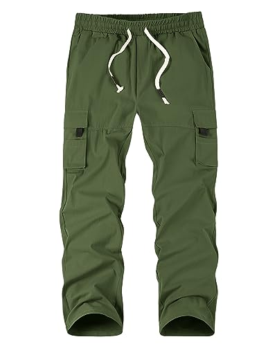 NANAMEEI Cargo Hose Herren Cargohosen Für Herren Cargohosen Für Herren Baumwolle Baggy Hosen Cargo Männer Armee Grün L von NANAMEEI