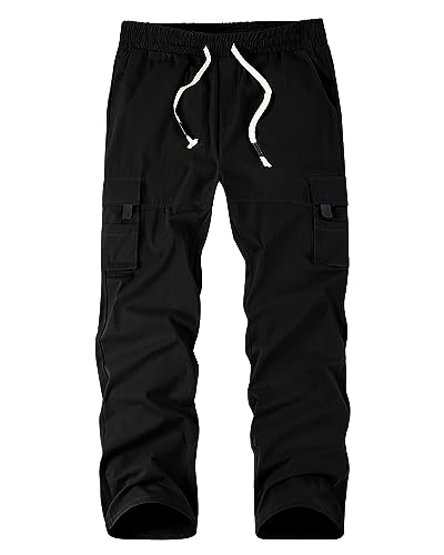 NANAMEEI Cargohose Herren Baggy Hosen Cargo Männer Herren Cargohosen Für Herren Baumwolle Männer Hosen Cargo Schwarz XL von NANAMEEI