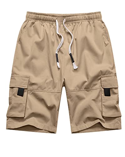 NANAMEEI Kurze Hosen Herren Cargo Cargoshorts Herren Stretch Sommer Shorts Herren Leicht Herren-Shorts Cargo Slim Fit Khaki M von NANAMEEI