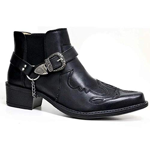 NANFAN Männer Casual Vintage Kurze Stiefeletten Western Cowboy Stiefel Stickerei Reitschuh Große Größe Spitz Ritter Reiten Motorradstiefel,Black-41 NANFAN Männer Casual Vintage Kurze Stiefeletten Western Cowboy Stiefel Stickerei Reitschuh Große Größe Spitz Ritter Reiten Motorradstiefel,Black-41 von NANFAN
