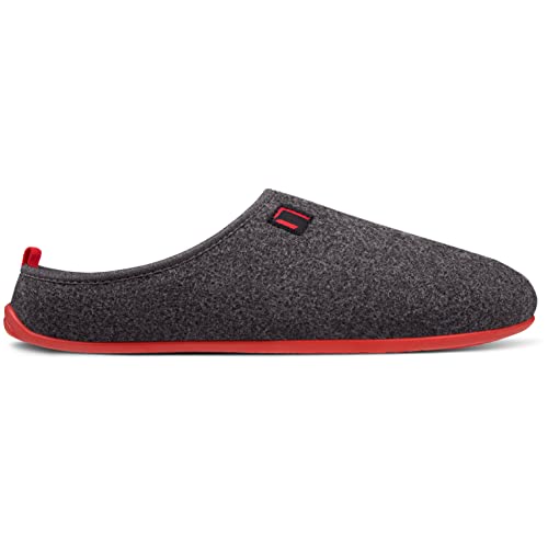 Nanga Erwachsene - Unisex Wool Slipper - Hausschuhe für Damen & Herren, Unisex Filz-Pantoffeln, Slipper mit Rutschfester Gummi-Sohle, Warme Pantoletten aus Wollfilz, Wechselfußbett rot 42 von Nanga