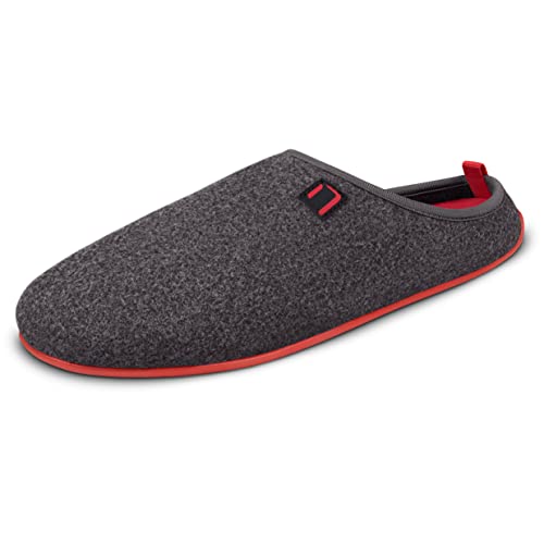 Nanga Erwachsene - Unisex Wool Slipper - Hausschuhe für Damen & Herren, Unisex Filz-Pantoffeln, Slipper mit Rutschfester Gummi-Sohle, Warme Pantoletten aus Wollfilz, Wechselfußbett rot 45 von Nanga