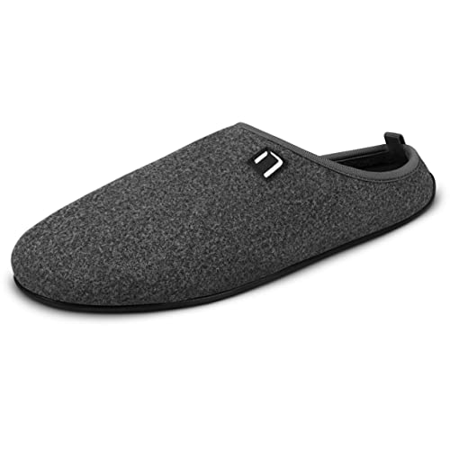 Nanga Erwachsene - Unisex Wool Slipper - Hausschuhe für Damen & Herren, Unisex Filz-Pantoffeln, Slipper mit Rutschfester Gummi-Sohle, Warme Pantoletten aus Wollfilz, Wechselfußbett schwarz 37 von Nanga