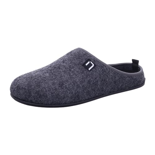 Nanga Erwachsene - Unisex Wool Slipper - Hausschuhe für Damen & Herren, Unisex Filz-Pantoffeln, Slipper mit Rutschfester Gummi-Sohle, Warme Pantoletten aus Wollfilz, Wechselfußbett schwarz 43 von Nanga