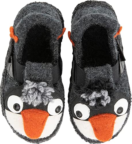 Nanga Kinder - Unisex Kinder Hausschuh Fuzzi Pingu dunkelgrau 23 von Nanga