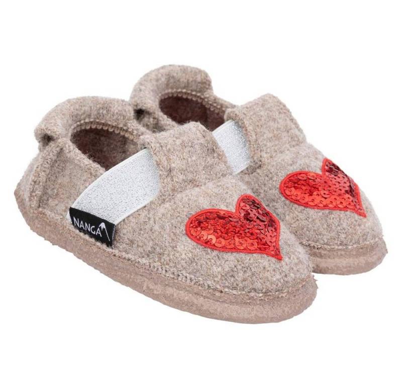 NANGA Nanga I heart U Mädchen Pailletten Herz Glitzer EUR 35 Hausschuh von NANGA