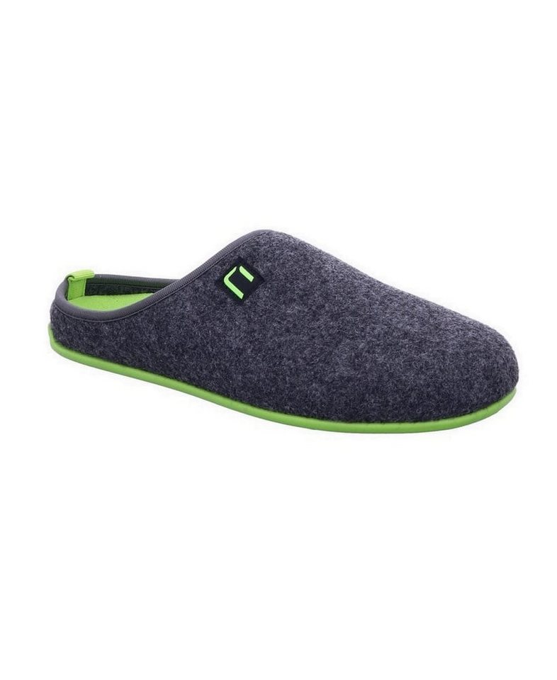 NANGA Pantoffel Wool Slipper - 100% Schurwolle - grau/grün (Größe 41-42) Hausschuh von NANGA