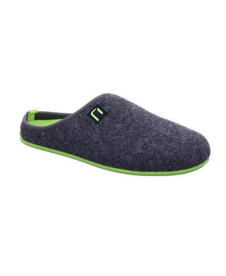 NANGA Pantoffel Wool Slipper - 100% Schurwolle - grau/grün (Größe 43-46) Hausschuh von NANGA