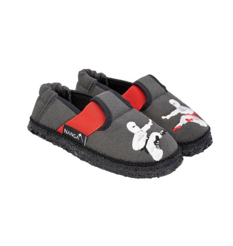 NANGA Slipper Ninja- 100% Bio-Baumwolle - dunkelgrau Kleinkinder/Kinder Hausschuh von NANGA