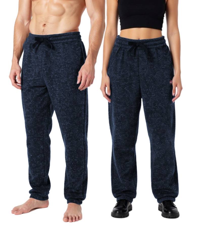 NANGAPARBAT Strickfleece-Hose für Damen oder Herren Jogginghose mit Antipilling und Antistatik Freizeithose mit OEKO-TEX Standard 100 Dunkel-Blau von NANGAPARBAT