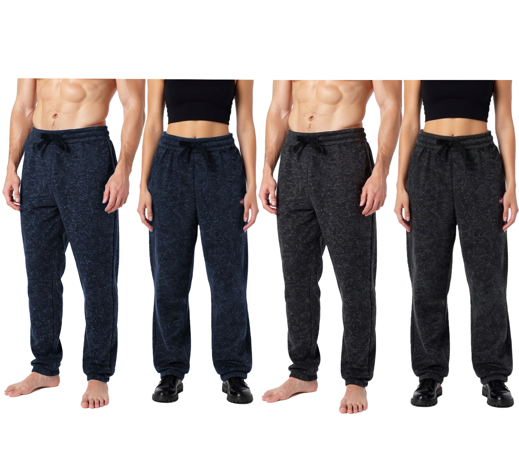 NANGAPARBAT Strickfleece-Hose für Damen oder Herren Jogginghose mit Antipilling und Antistatik Freizeithose mit OEKO-TEX Standard 100 in Grau/Schwarz oder Dunkel-Blau von NANGAPARBAT