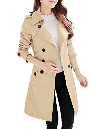 NANJUN Trenchcoat für Damen, doppelreihig - khaki - 42 NANJUN Trenchcoat für Damen, doppelreihig - khaki - 42 von NANJUN