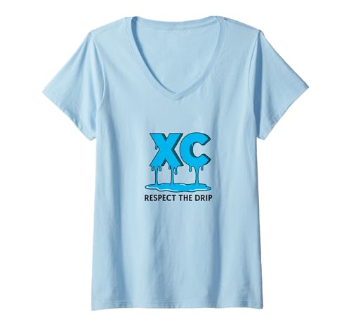 Damen XC Cross Country Dripping Sweat Design für CC Running Team T-Shirt mit V-Ausschnitt Damen XC Cross Country Dripping Sweat Design für CC Running Team T-Shirt mit V-Ausschnitt von NANKANDOIT XC Cross Country Runner Gear CC Team