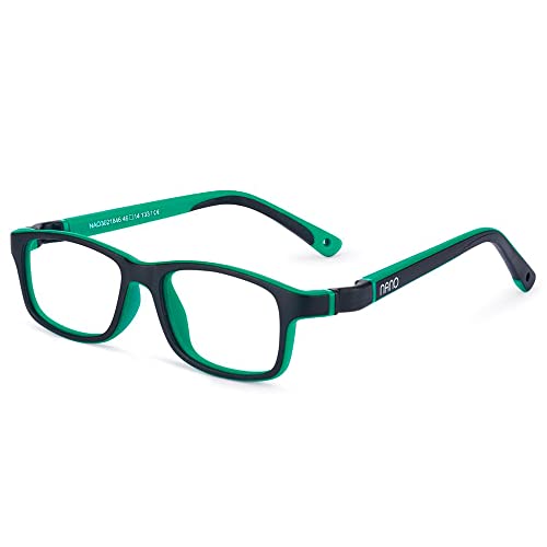 NANOVISTA Unisex Kinder Crew 3.0 Sonnenbrille, Zweifarbig schwarz matt/türkis grün, 46 von NANOVISTA