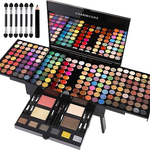 CHARMCODE 190 Colors Cosmetic Make up Palette Set Kit Combination with Eyeshadow Facial Blusher Eyebrow Powder Face Concealer Powder Eyeliner Pencil A Mirror All-in-One Makeup Gift Sets For Women (SETB) von CHARMCODE