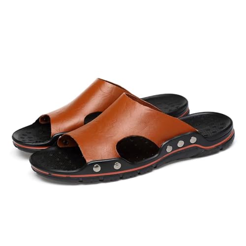 NANXIN&LOVE Herren-Sandalen, offene Zehenpartie, rutschfest, bequem, Leder, Hausschuhe, Sommer, leicht, Braun, 41 EU NANXIN&LOVE Herren-Sandalen, offene Zehenpartie, rutschfest, bequem, Leder, Hausschuhe, Sommer, leicht, Braun, 41 EU von NANXIN&LOVE