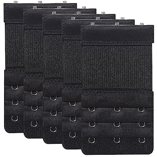 NANXJIUR Damen BH Verlängerer Extender 3 Haken Elastisch BH-Extender Band Weichen Gurt Komfortabel (Schwarz) von NANXJIUR