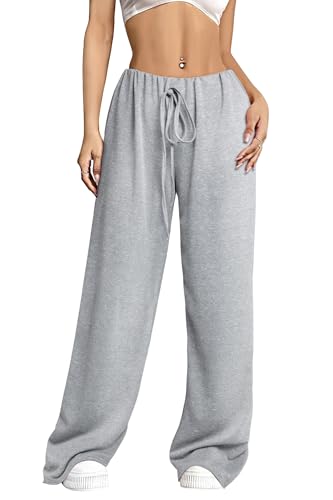 NANYUAYA Damen Hose Gestreifte Pyjamahose Lang Schlafanzughose mit Kordelzug Baumwolle Elastische Haushose Freizeithose von NANYUAYA