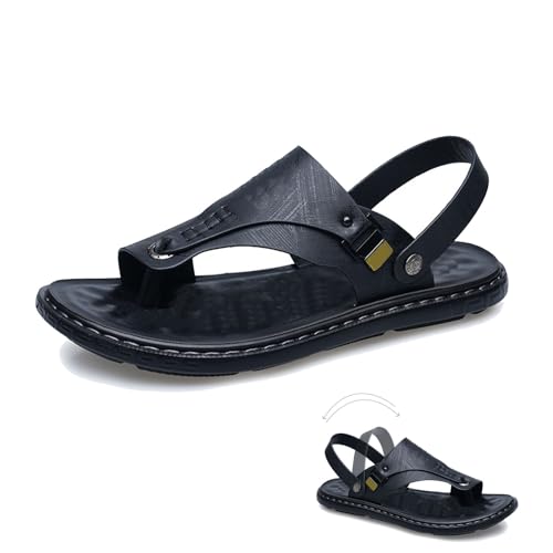 Herren Sandalen Hallux Valgus Korrektur, rutschfeste Verstellbare Strand Hausschuhe FußKorrektur Flip Flops für Hallux Valgus FußGe WöLbe(Farbe:Schwarz,Größe:41 EU) von NANZHISM
