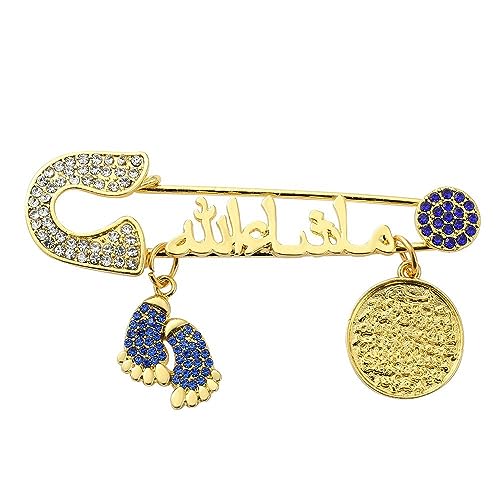 Diamant Muslim Mashallah Sicherheitsnadel Brosche Anhänger Strass Kristall Brosche Pin für Frauen Männer Kleidung Brosche Anstecknadel Abzeichen von NANZU