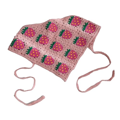 Kleines Gänseblümchen Lila Grün 100% handgefertigtes Häkel-Haar-Bandana-Haartuch, dreieckige Stirnbänder, Häkel-Haarband, Kopftuch für Frauen und Mädchen von NANZU