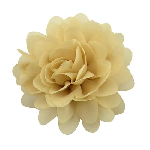 NANZU 10 * 11 CM 4 stücke Gold Chiffon Tuch Blume Anstecknadel Abzeichen Blume Corsage Satin Blume/rose Anstecknadel Brosche Pin Für Frauen Braut von NANZU