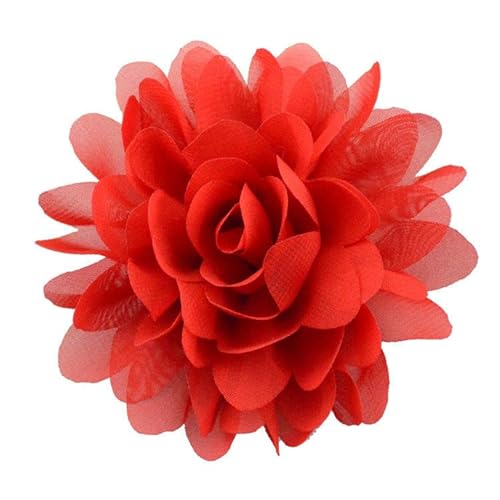 NANZU 10 * 11 CM 4 stücke Silber Chiffon Tuch Blume Anstecknadel Abzeichen Blume Corsage Satin Blume/rose Anstecknadel Brosche Pin Für Frauen Braut von NANZU