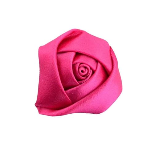 NANZU 35 * 9 cm 12 Stück schwarze kleine silberne Satin-Blumen-Reversnadel-Abzeichen-Blumen-Corsage Satin-Blumen-/Rosen-Reversnadel-Brosche für Frauen Braut von NANZU