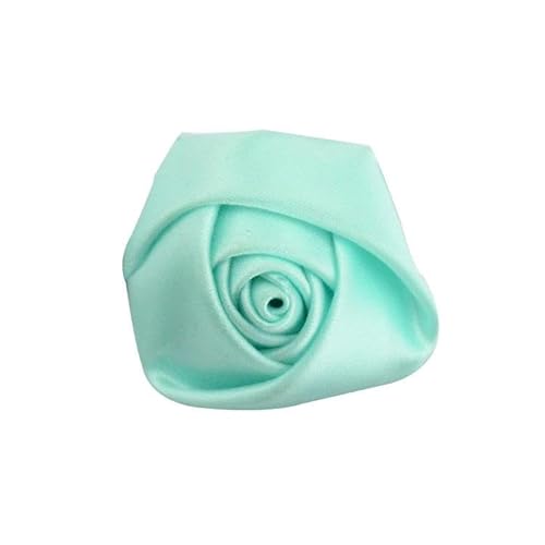 NANZU 35 * 9 cm 12 Stück schwarze kleine silberne Satin-Blumen-Reversnadel-Abzeichen-Blumen-Corsage Satin-Blumen-/Rosen-Reversnadel-Brosche für Frauen Braut von NANZU