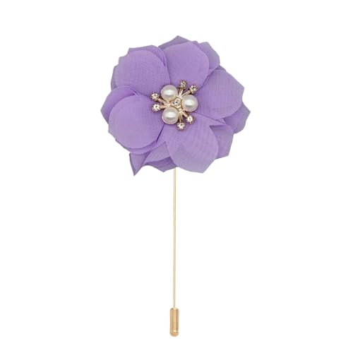 NANZU 4 * 10CM 5/10PCS Perle Pflaume Blüte Gold Chiffon Stoff Blume Anstecknadel Abzeichen Blume Corsage Satin Blume Anstecknadel Brosche Pin Für Frauen von NANZU