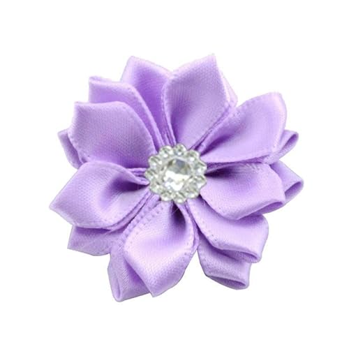 NANZU 4 * 9 cm 20 Stück Strass Silber Satin Blume Anstecknadel Abzeichen Blumen Corsage Satin Rose Blume/Rosen Anstecknadel Brosche Pin für Frauen Braut von NANZU