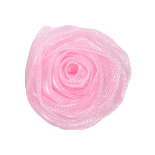 NANZU 5 * 10CM 6PCS Pailletten Silber Organza Tuch Blume Anstecknadel Abzeichen Blume Corsage Satin Blume/Rose Anstecknadel Brosche Pin Für Frauen Braut von NANZU