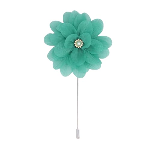 NANZU 8 * 11 cm 10/20 stücke Perle Silber Seide Chiffon Stoff Blume Anstecknadel Abzeichen Blume Corsage Satin Blume Anstecknadel Brosche Pin Für Frauen Braut von NANZU