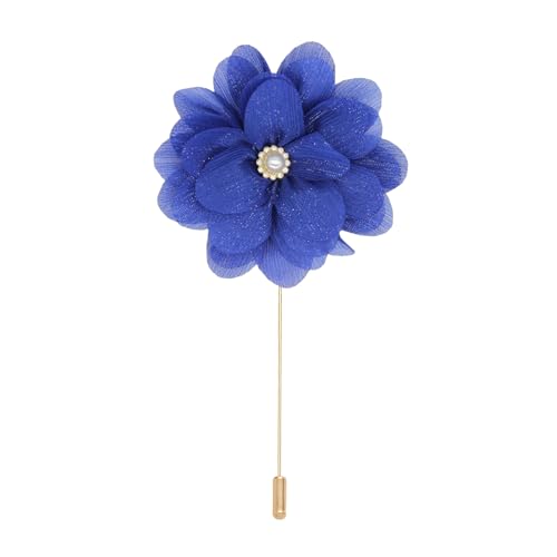 NANZU 8 * 11 cm 6/12 stücke Perle Gold Seide Chiffon Tuch Blume Anstecknadel Abzeichen Blume Corsage Satin Blume Anstecknadel Brosche Pin Für Frauen Braut von NANZU