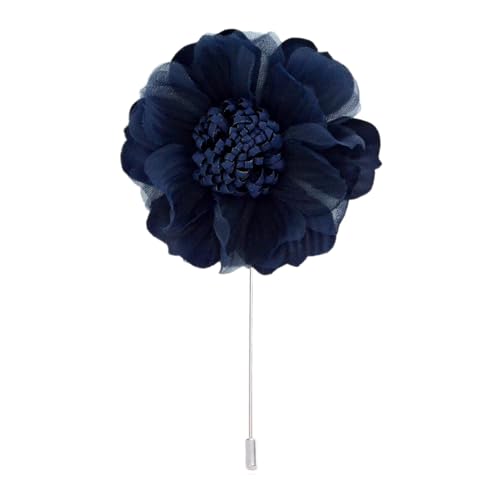 NANZU 8 * 11cm 6/12PCS Doppelschicht SilverSatin Blume Anstecknadel Abzeichen Blume Corsage Satin Blume/Rose Anstecknadel Brosche Pin Für Frauen Braut von NANZU