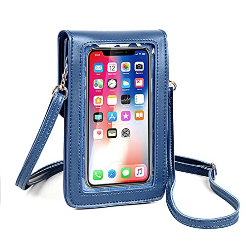 NAOYQ Damen Handy Umhängetasche touchscreen handytasche zum umhängen elegante tasche damen klein schultertasche crossbody geldbörse mit handyfach Verstellbar Abnehmbar Schultergurt blau von NAOYQ