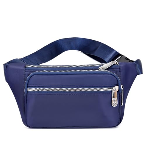 NAOYQ Hüfttasche Gürteltasche Seitentaschen sportlich Laufgürtel Brusttasche Bauchtasche Damen Herren Crossbody Sling Bag Sporttasche Handy geldbörse umhängetasche Wasserdicht Nylon Tiefes Blau von NAOYQ