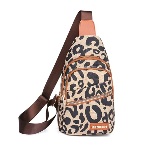 NAOYQ Klein Rucksack Crossbody Sling Bag umhängetasche damen Bauchtasche Klein Brusttasche Damen Pu leder für Outdoor Sport schultertasche vintage Wasserdicht mit breiter gurt von NAOYQ