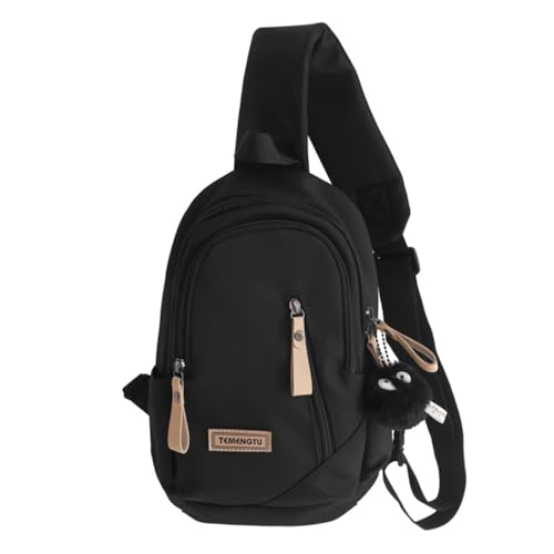 NAOYQ Klein Rucksack Crossbody Umhängetasche Frauen Schulter-Handtaschen schultertasche Brusttasche Chest Bag Hüfttasche Gürteltasche Sling Bag Wasserdicht stoff nylon Oxford Tuch Schwarz von NAOYQ