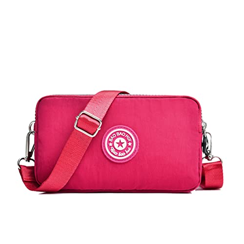 NAOYQ handtaschen Damen kleine umhängetasche Stoff Handytasche zum umhängen Damen Handy umhängetasche mädchen Schultertasche kleine Tasche wasserdicht für Frauen Crossbody Tasche Damen rot von NAOYQ