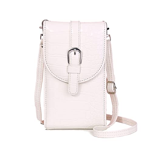 NAOYQ handy umhängetasche damen klein handytasche zum umhängen mädchen handtasche schwarz umhängen tasche damen handygeldbörse kleine tasche phone taschenclutches credit card slots weiß von NAOYQ