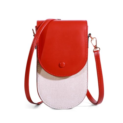 NAOYQ handytasche zum umhängen damen schultertasche damen klein handtasche crossbody tasche damen umhängetasche mit geldbörse mit Kartenfächer Credit Card Slots vintage Rot von NAOYQ