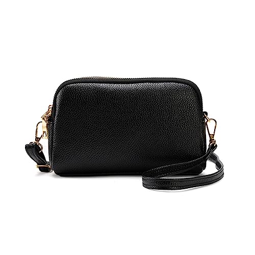 NAOYQ kleine handtaschen zum umhängen Leichter Crossbody Tasche Handy Schlichte umhängetasche Damen klein Handy Schultertaschen Tasche klein Damen Citytasche Leichter Schwarz von NAOYQ