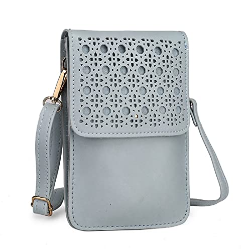 NAOYQ kleine handtaschen zum umhängen handy umhängetasche damen kleine handy tasche damen umhänge Clutches Phone taschen mit touchscreen schlichte removable-strap abnehmbarer gurt blau von NAOYQ