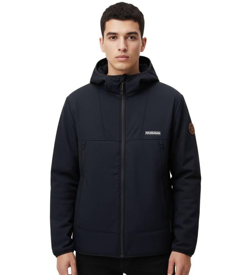 NAPAPIJRI A-Biois atmungsaktive Softshell-Jacke Herren Übergangs-Jacke mit Kapuze NP0A88TN1761 Dunkel-Blau von NAPAPIJRI