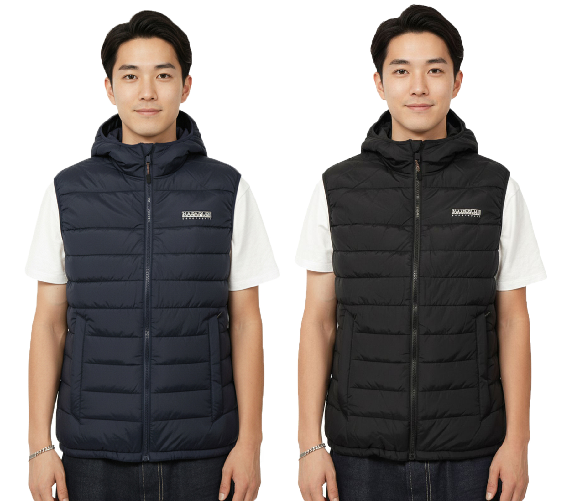 NAPAPIJRI A-Gesar V Herren Stepp-Weste wattierte Puffer-Weste mit seitlichen Eingriffstaschen Schwarz oder Navy-Blau von NAPAPIJRI