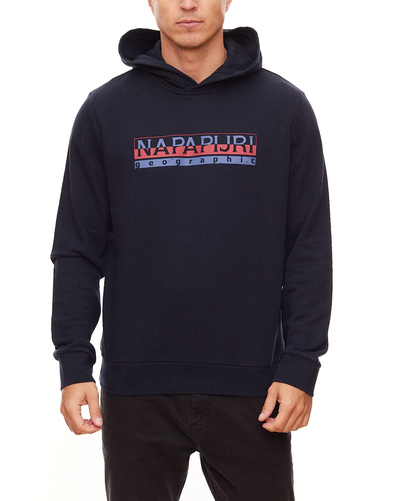 NAPAPIJRI Herren Kapuzen-Pullover Logo-Hoodie Beris Blau von NAPAPIJRI