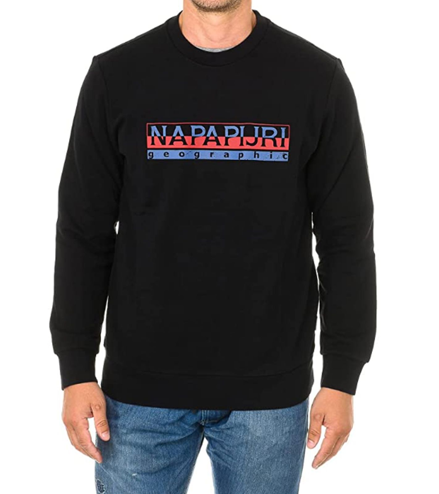 NAPAPIJRI Herren Sweater Rundhals-Pullover Beris Schwarz von NAPAPIJRI